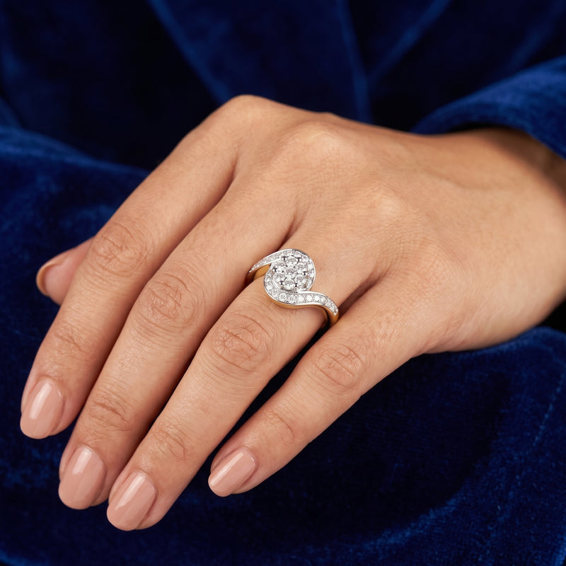 Spiral Dawn Sparkle Lab Grown Diamond Ring