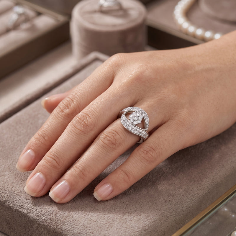Infinity Sweep Sparkle Lab Grown Diamond Ring