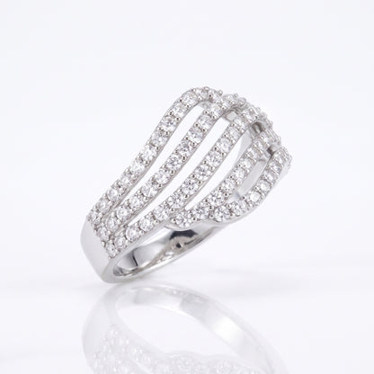 Radiant Stream Multi-Row Lab Grown Diamond Ring