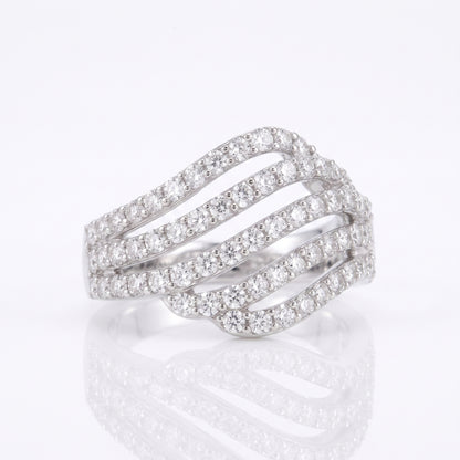 Radiant Stream Multi-Row Lab Grown Diamond Ring