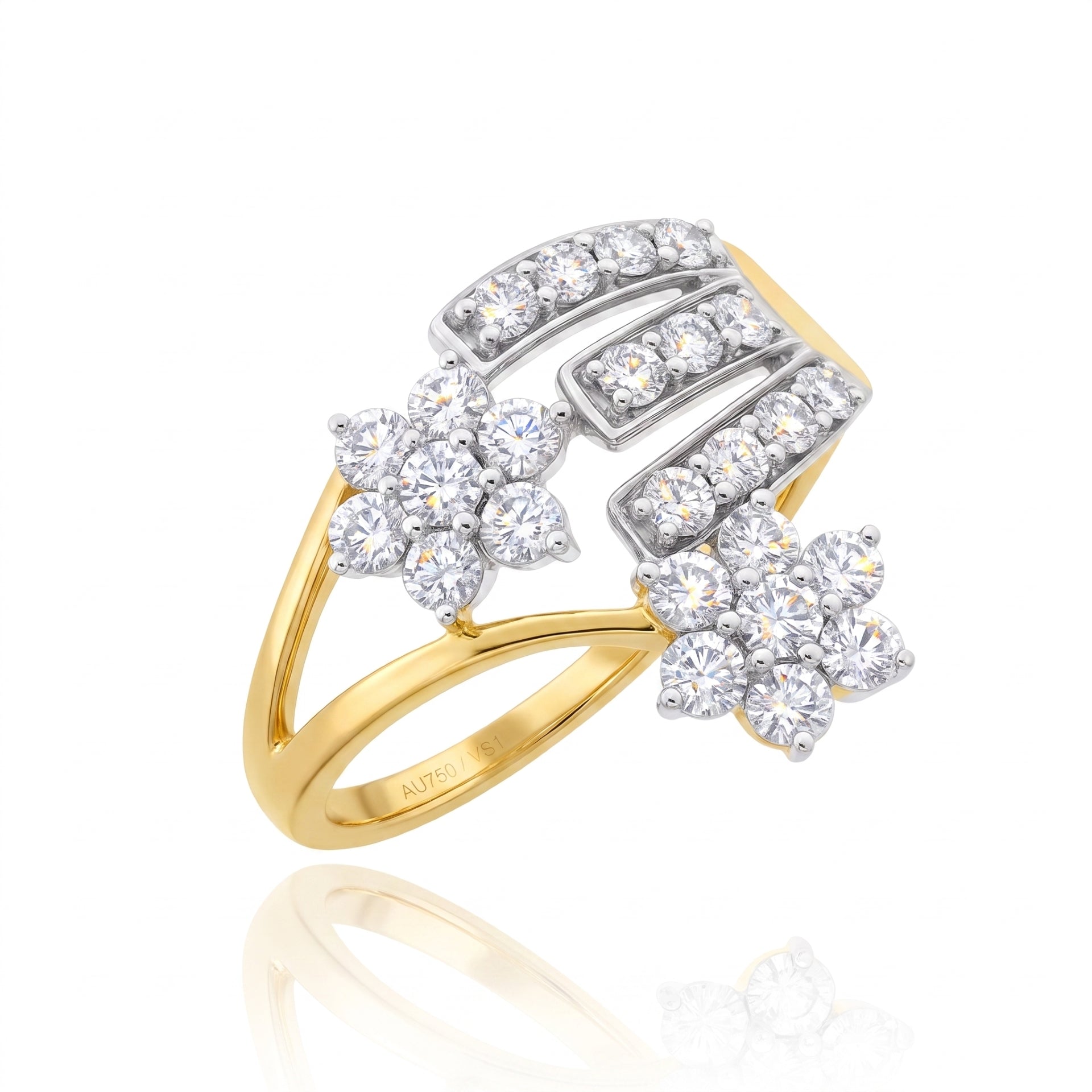 Floral Ladder Lab Grown Diamond Ring