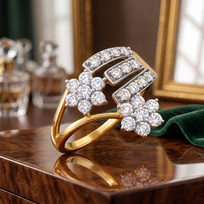 Floral Ladder Lab Grown Diamond Ring