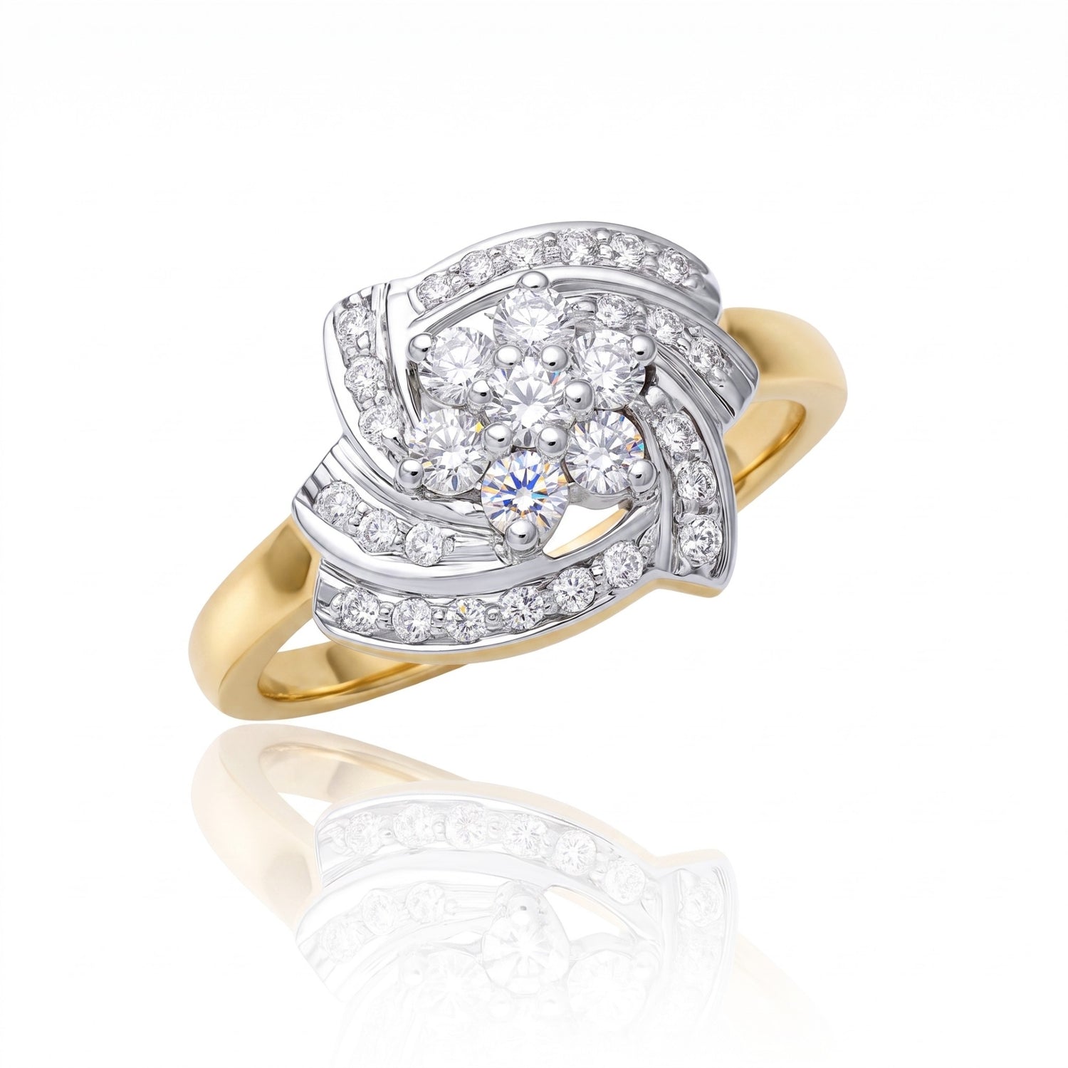 Spiral Glimmer Lab Grown Diamond Ring