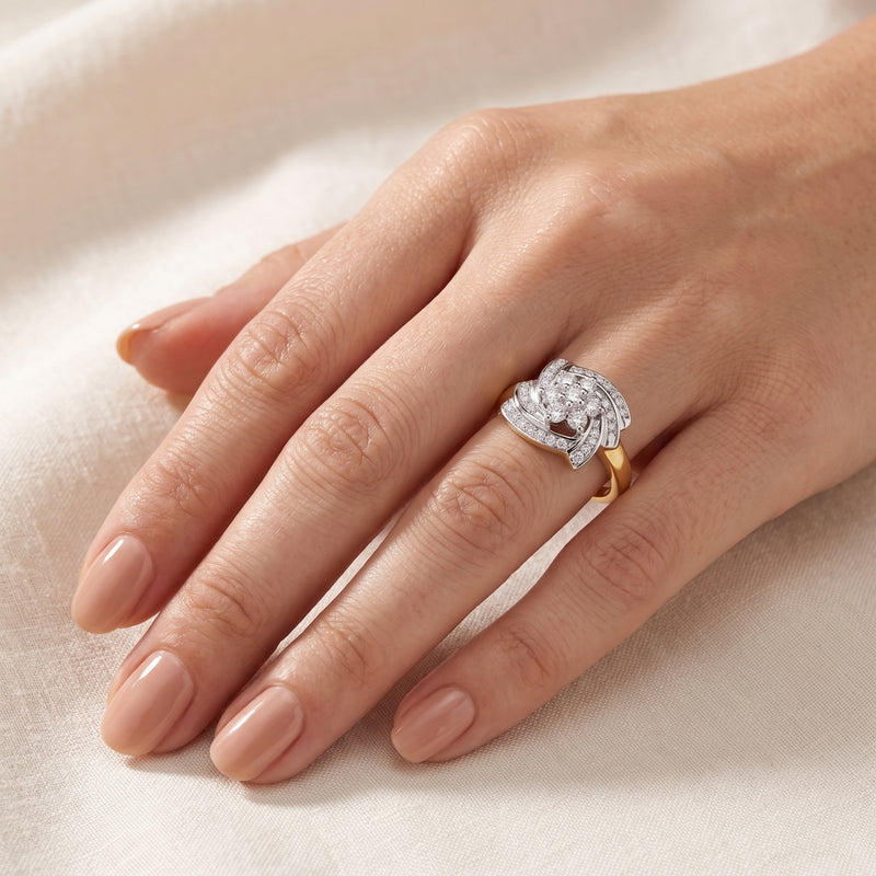 Spiral Glimmer Lab Grown Diamond Ring