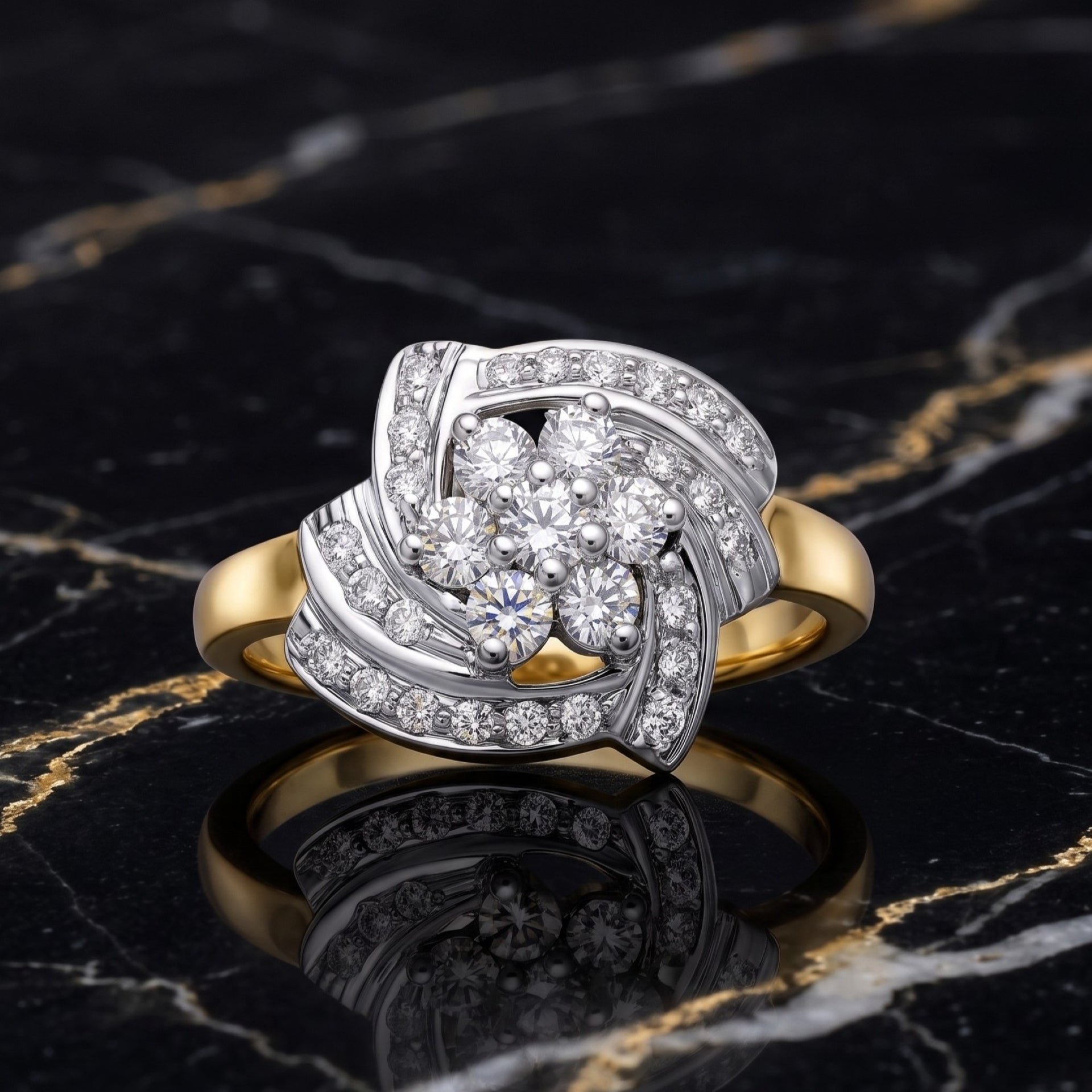 Spiral Glimmer Lab Grown Diamond Ring
