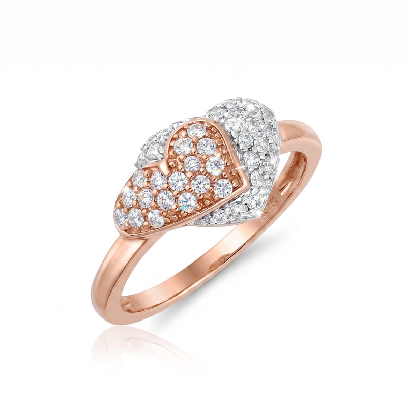 Twin Affinity Heart Lab Grown Diamond Ring