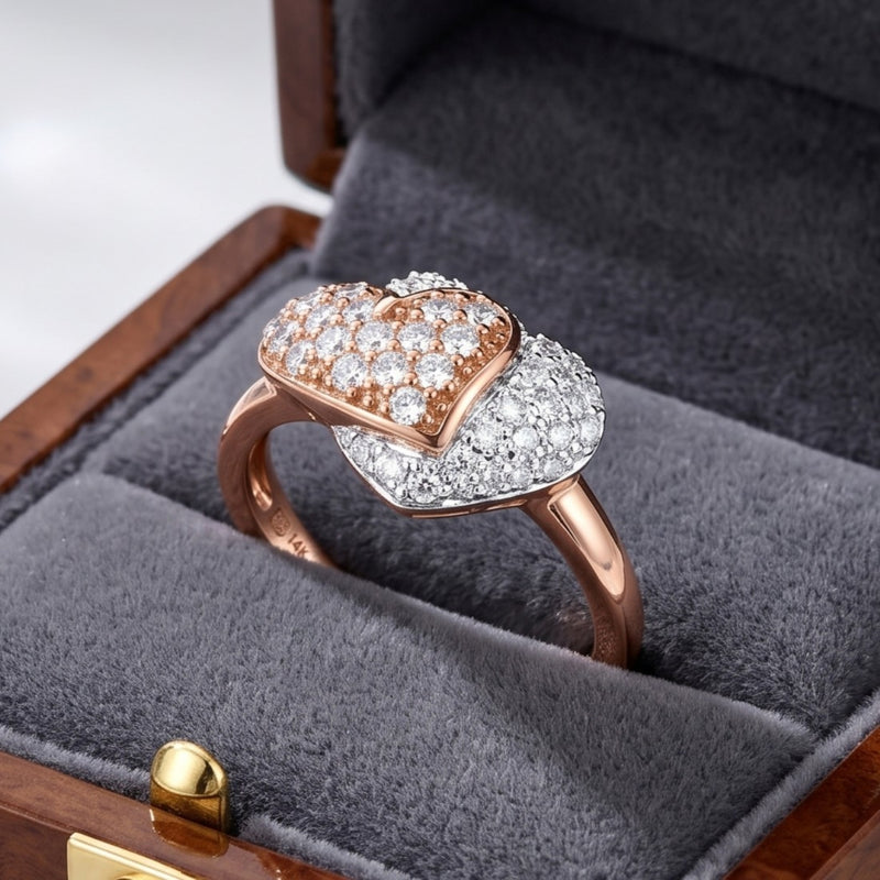 Twin Affinity Heart Lab Grown Diamond Ring
