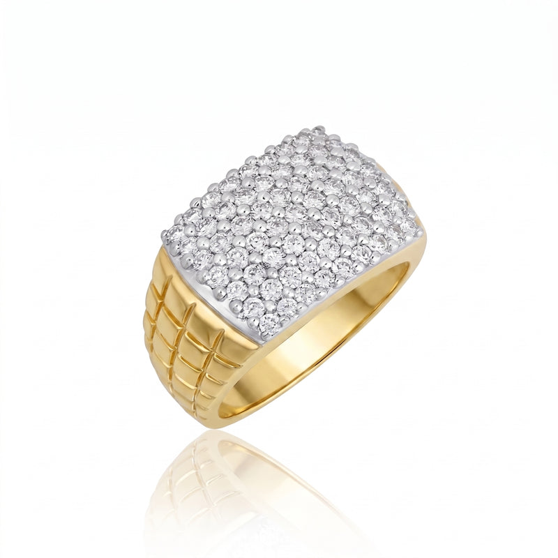 Opulent Grid Glimmer Lab Grown Diamond Ring