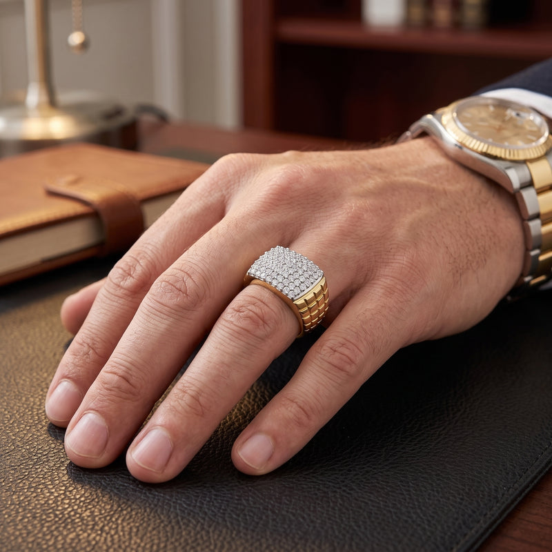 Opulent Grid Glimmer Lab Grown Diamond Ring