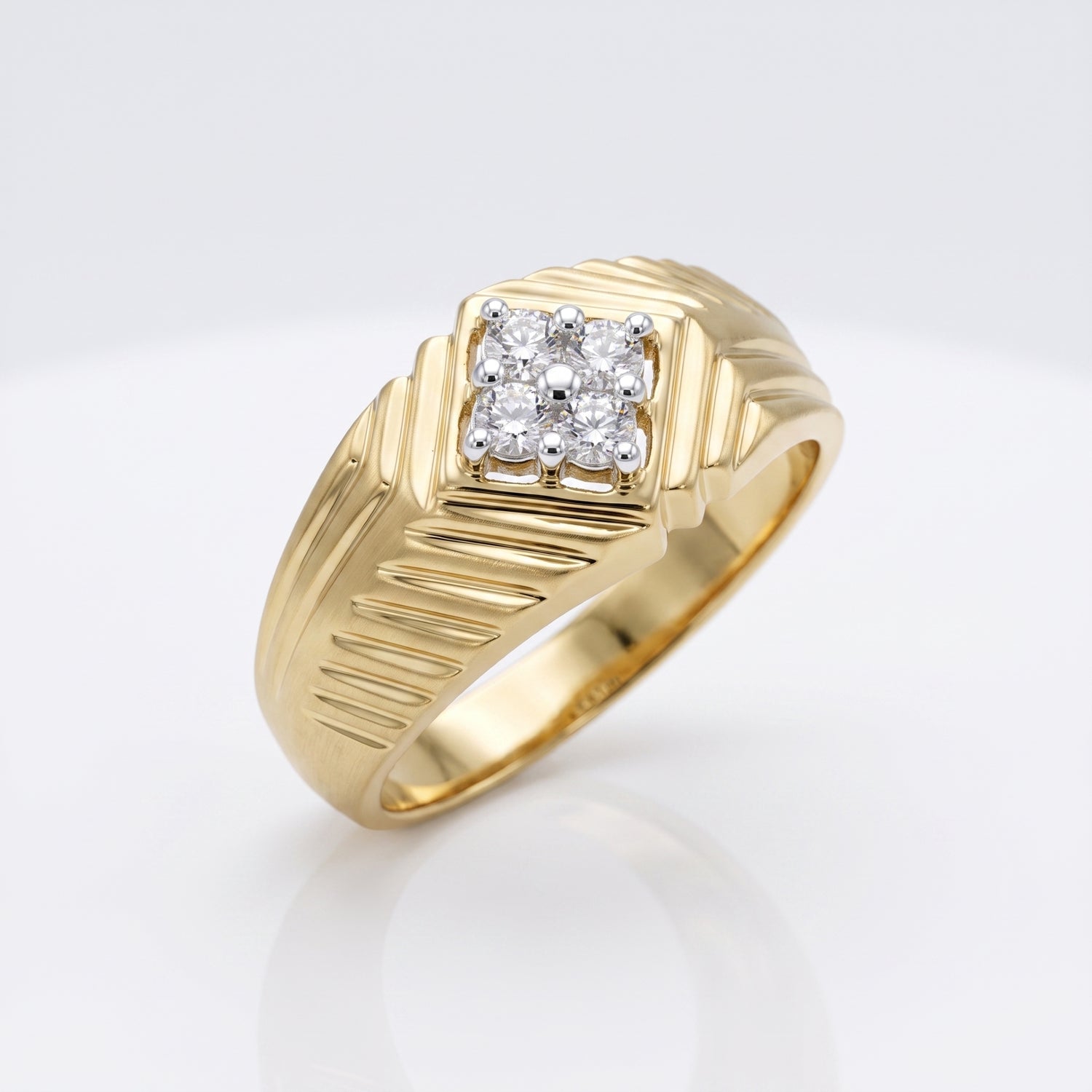 Regal Crest Textured Lab Grown Diamond Ring