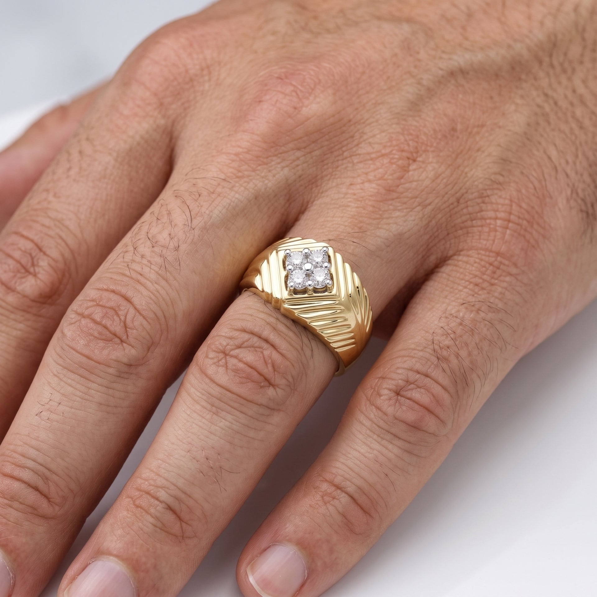 Regal Crest Textured Lab Grown Diamond Ring