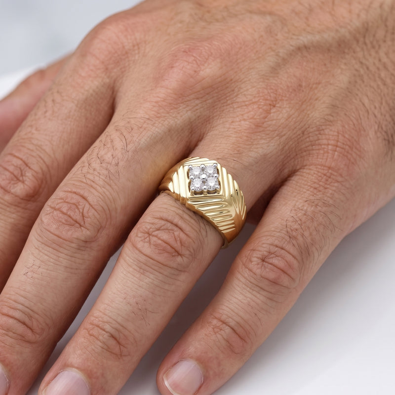 Regal Crest Textured Lab Grown Diamond Ring