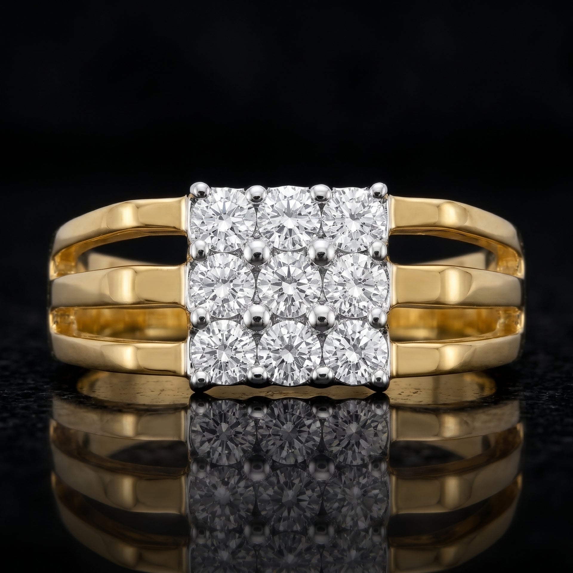 Majestic Lane Cluster Lab Grown Diamond Ring