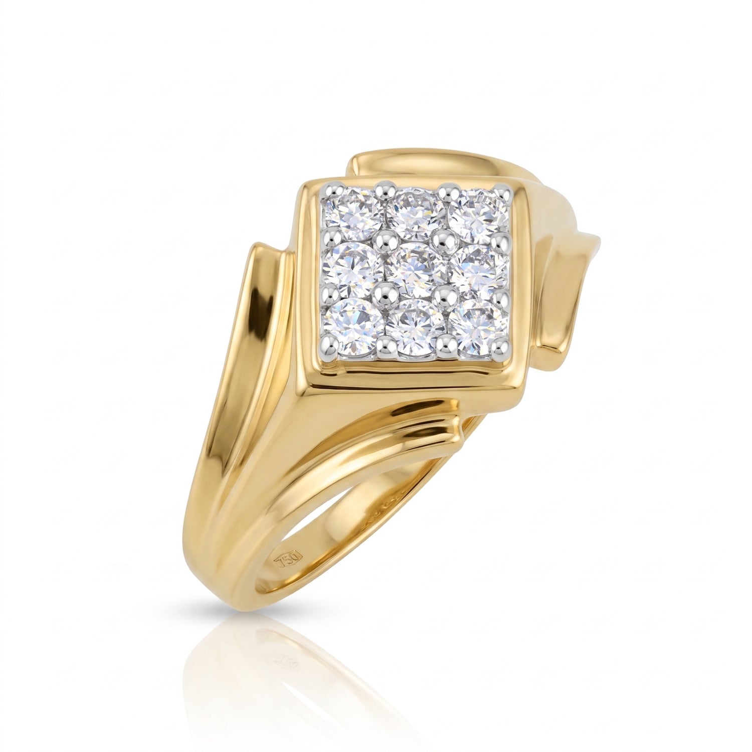 Radiant Plaza Cluster Lab Grown Diamond Ring