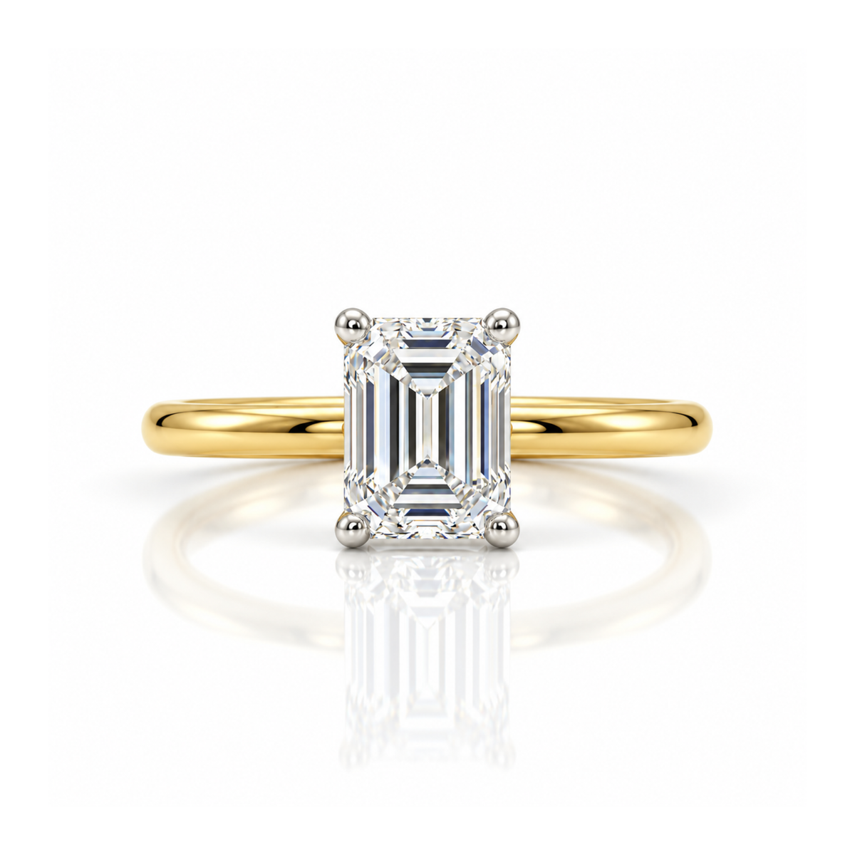 Classic Silhouette Emerald Lab Grown Diamond Ring