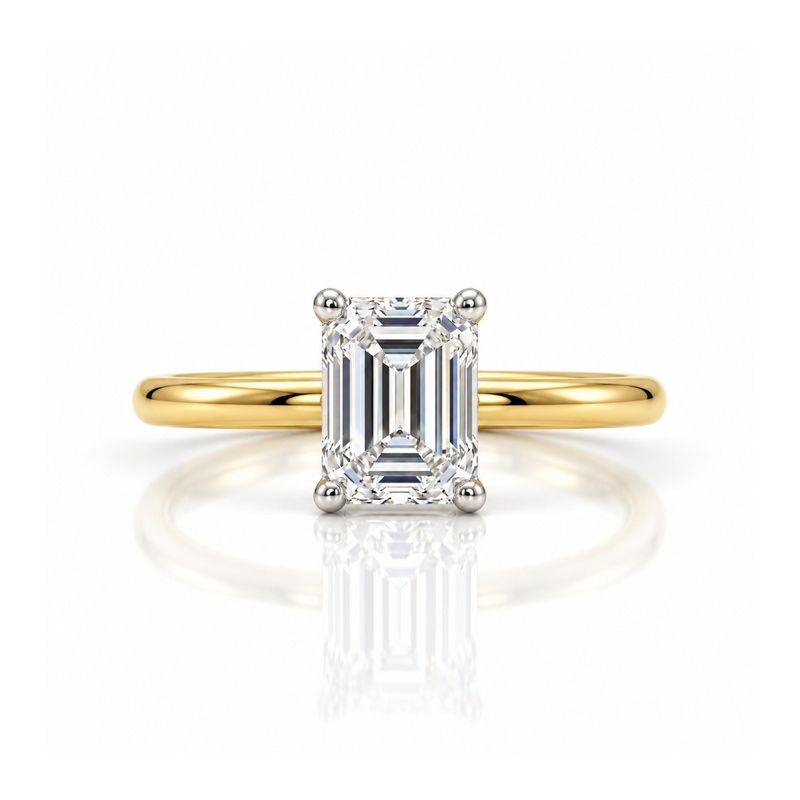 Classic Silhouette Emerald Lab Grown Diamond Ring