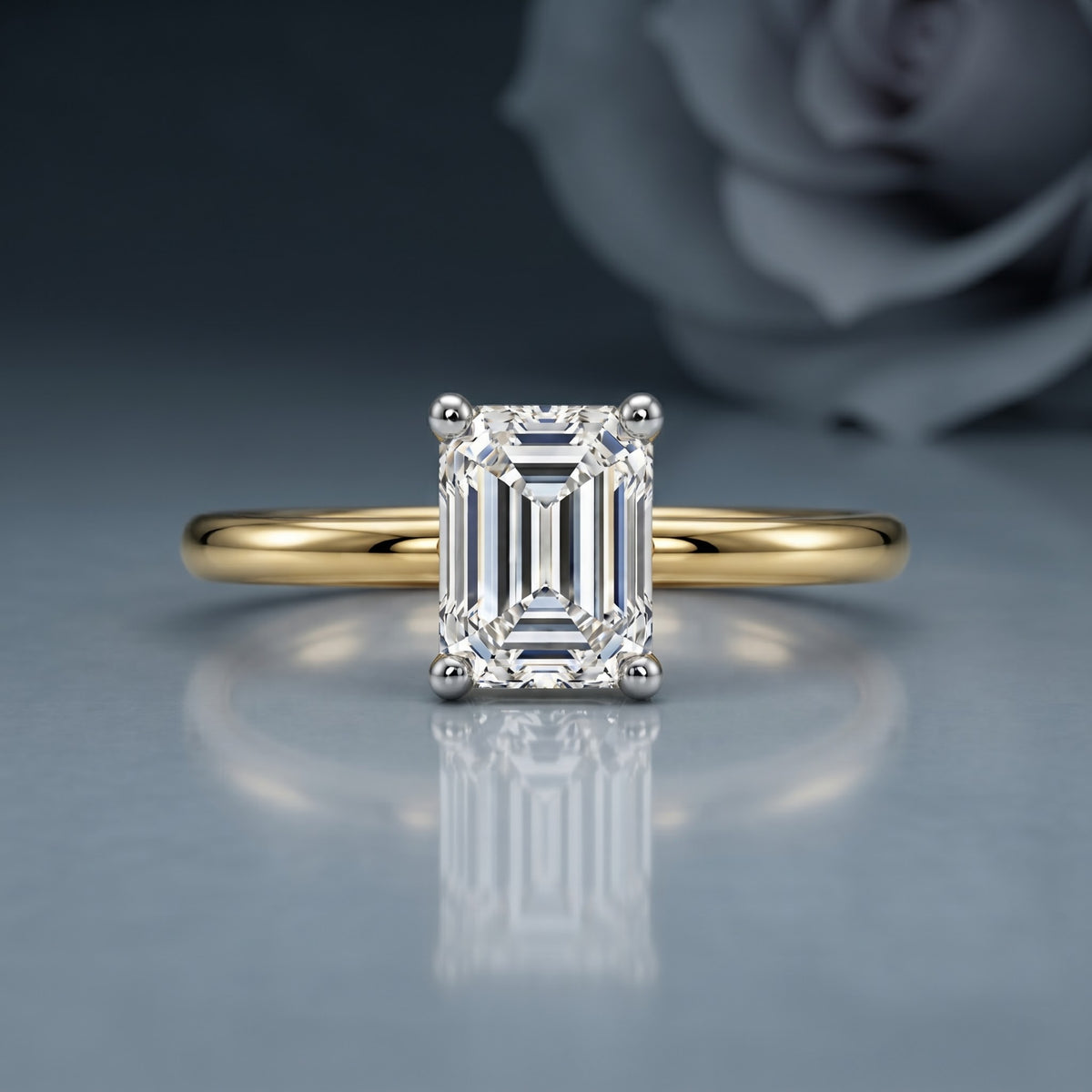 Classic Silhouette Emerald Lab Grown Diamond Ring