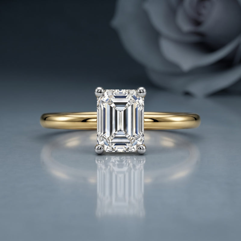 Classic Silhouette Emerald Lab Grown Diamond Ring