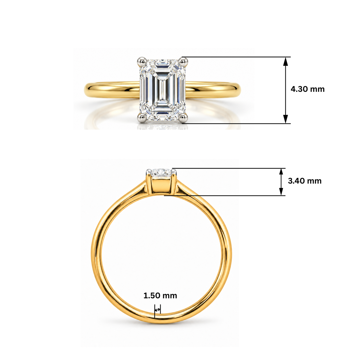 Classic Silhouette Emerald Lab Grown Diamond Ring
