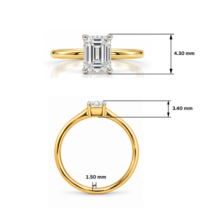 Classic Silhouette Emerald Lab Grown Diamond Ring