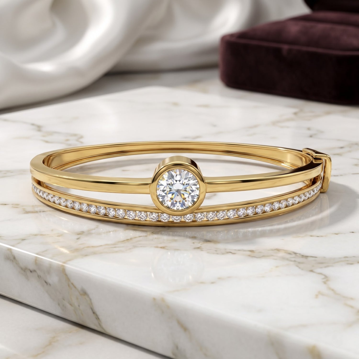 Luna Duo Solitaire Lab Grown Diamond Bangle