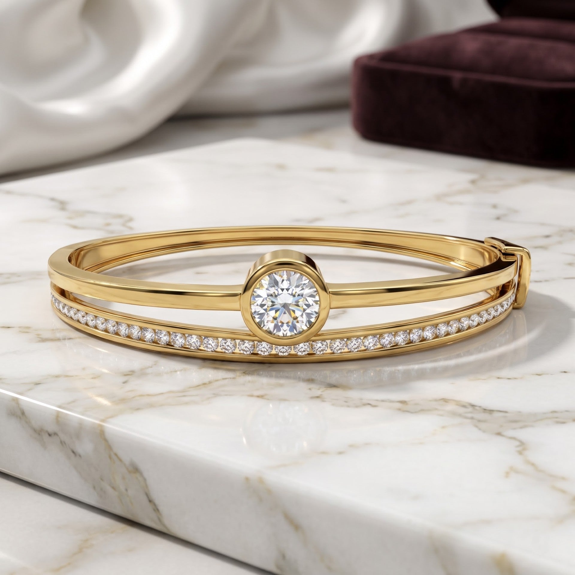 Luna Duo Solitaire Lab Grown Diamond Bangle