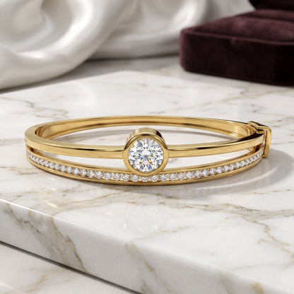 Luna Duo Solitaire Lab Grown Diamond Bangle