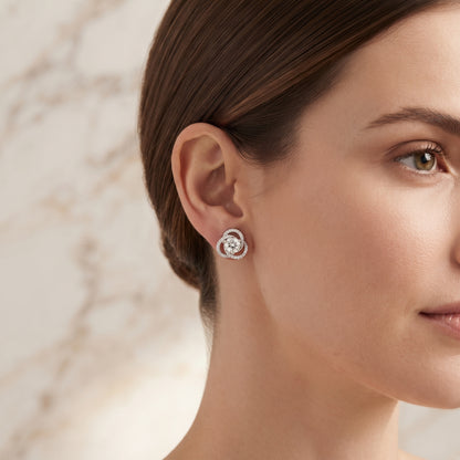 Lunar Clover Solitaire Lab Grown Diamond Earrings