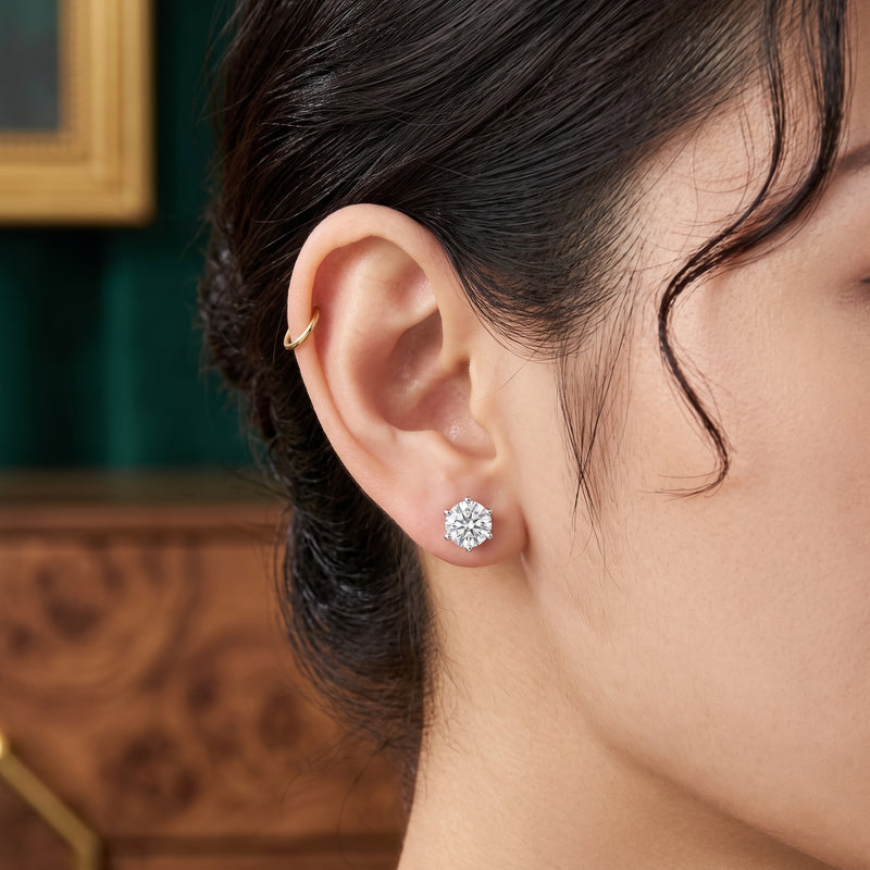 Minimal Radiance Solitaire Lab Grown Diamond Earrings