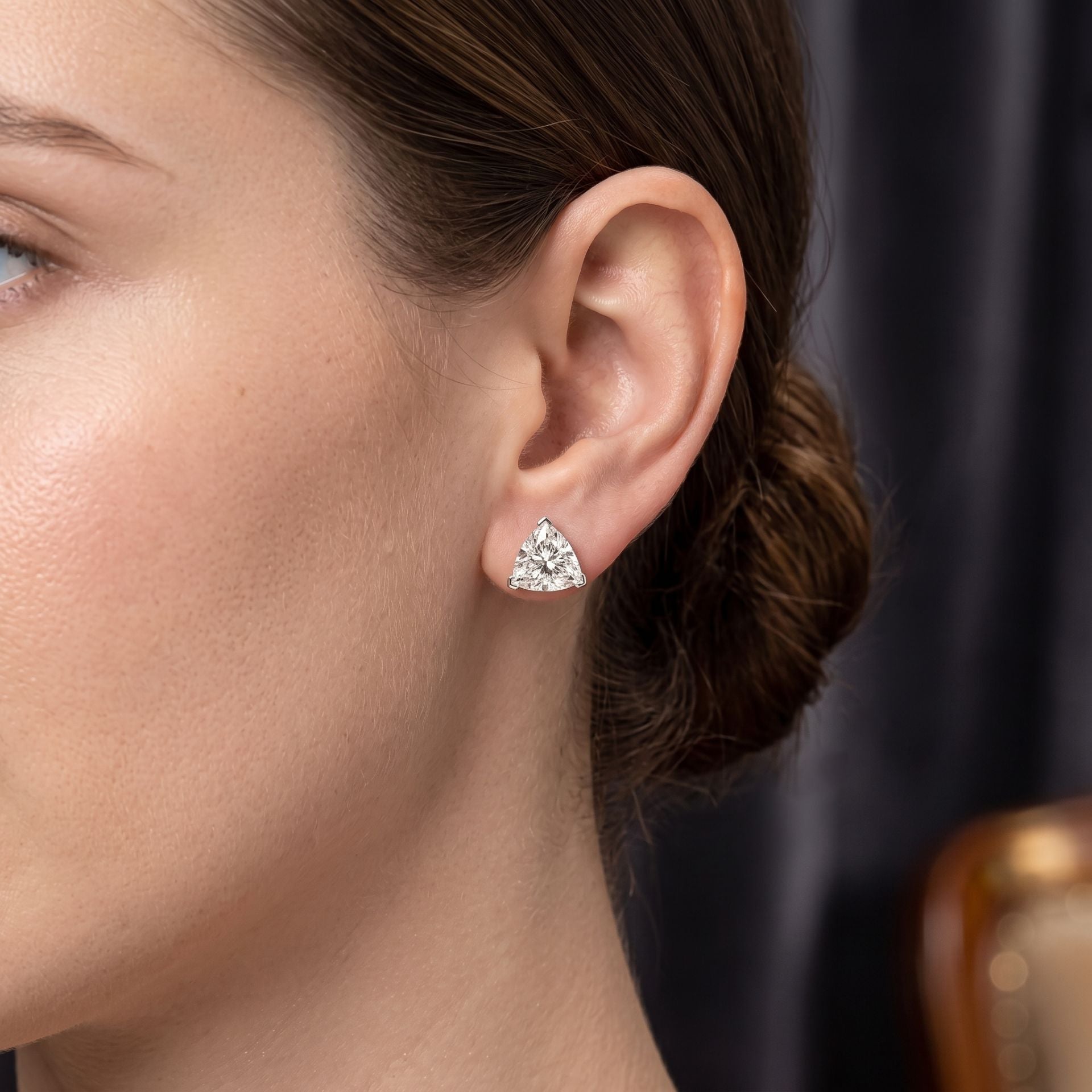 Tri-Point Sparkle Solitaire Lab Grown Diamond Earrings
