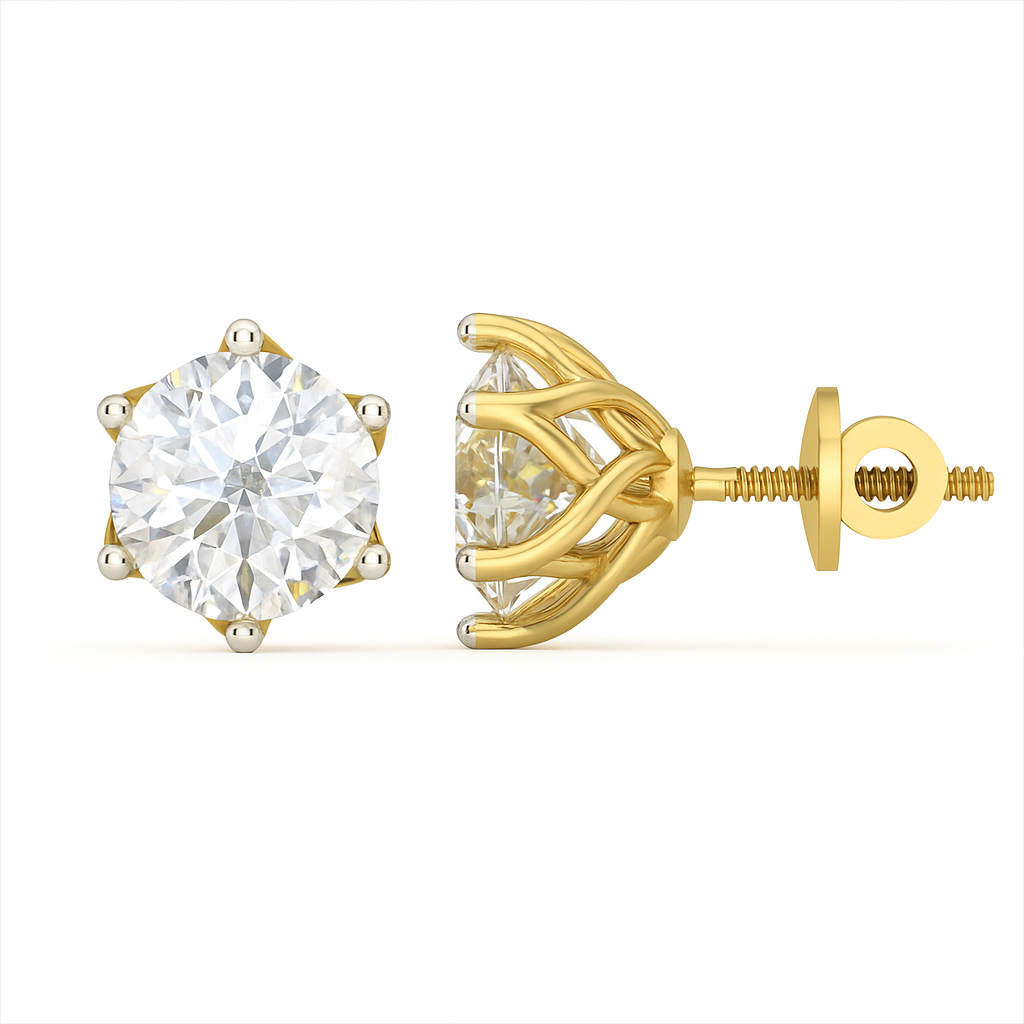 Glintwave Solitaire Lab Grown Diamond Earrings