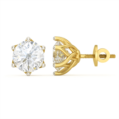 Glintwave Solitaire Lab Grown Diamond Earrings