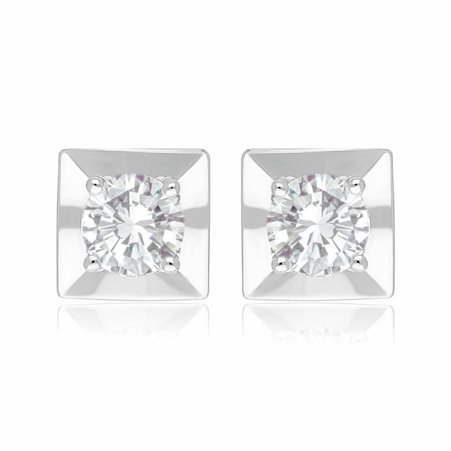 Royal Frame Solitaire Lab Grown Diamond Earrings
