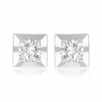 Royal Frame Solitaire Lab Grown Diamond Earrings
