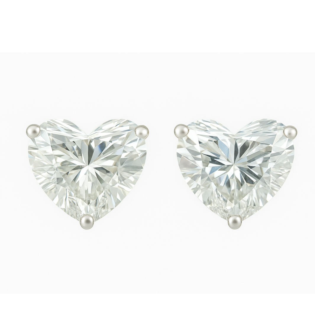 Cherished Glow Heart Solitaire Lab Grown Diamond Earrings