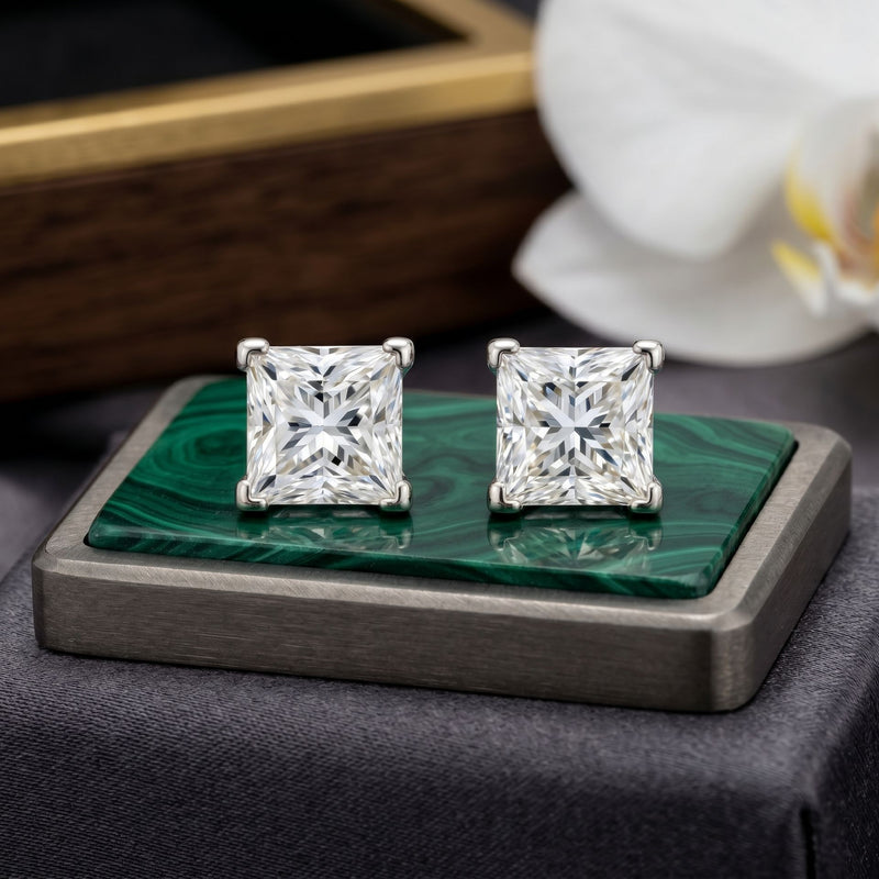 Luxe Quadrant Solitaire Lab Grown Diamond Earrings