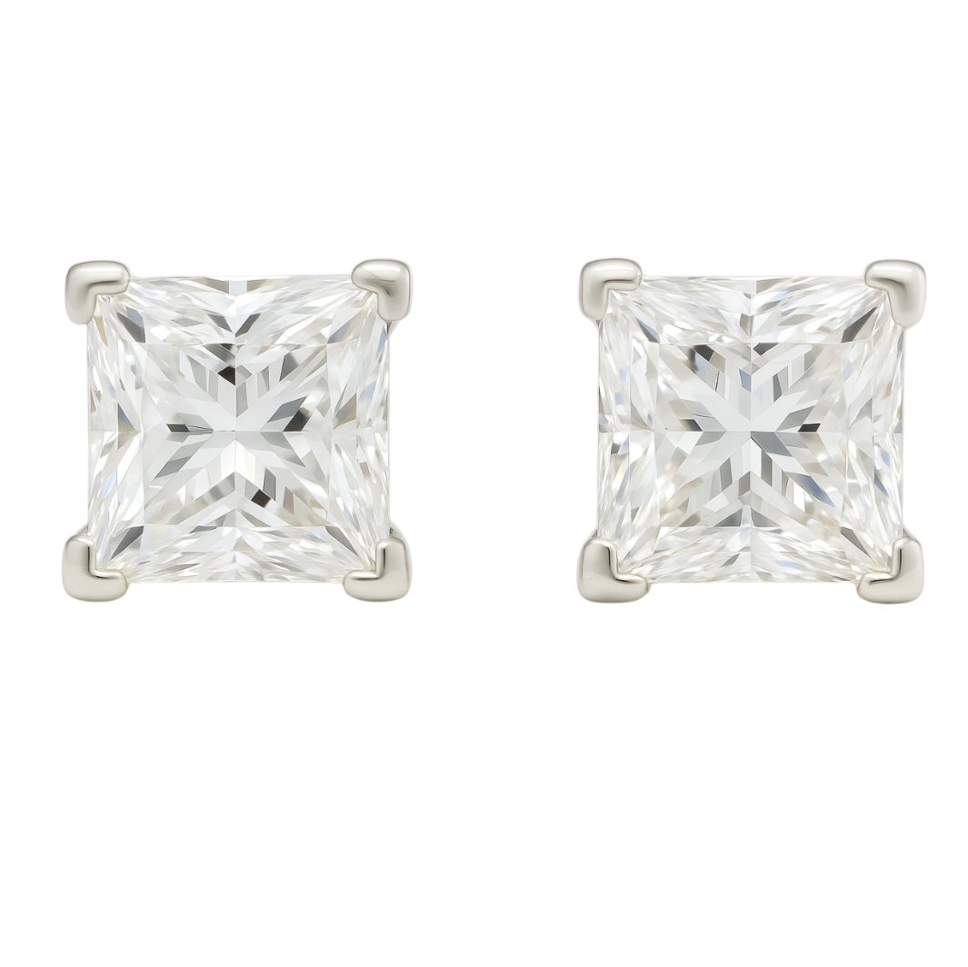 Luxe Quadrant Solitaire Lab Grown Diamond Earrings