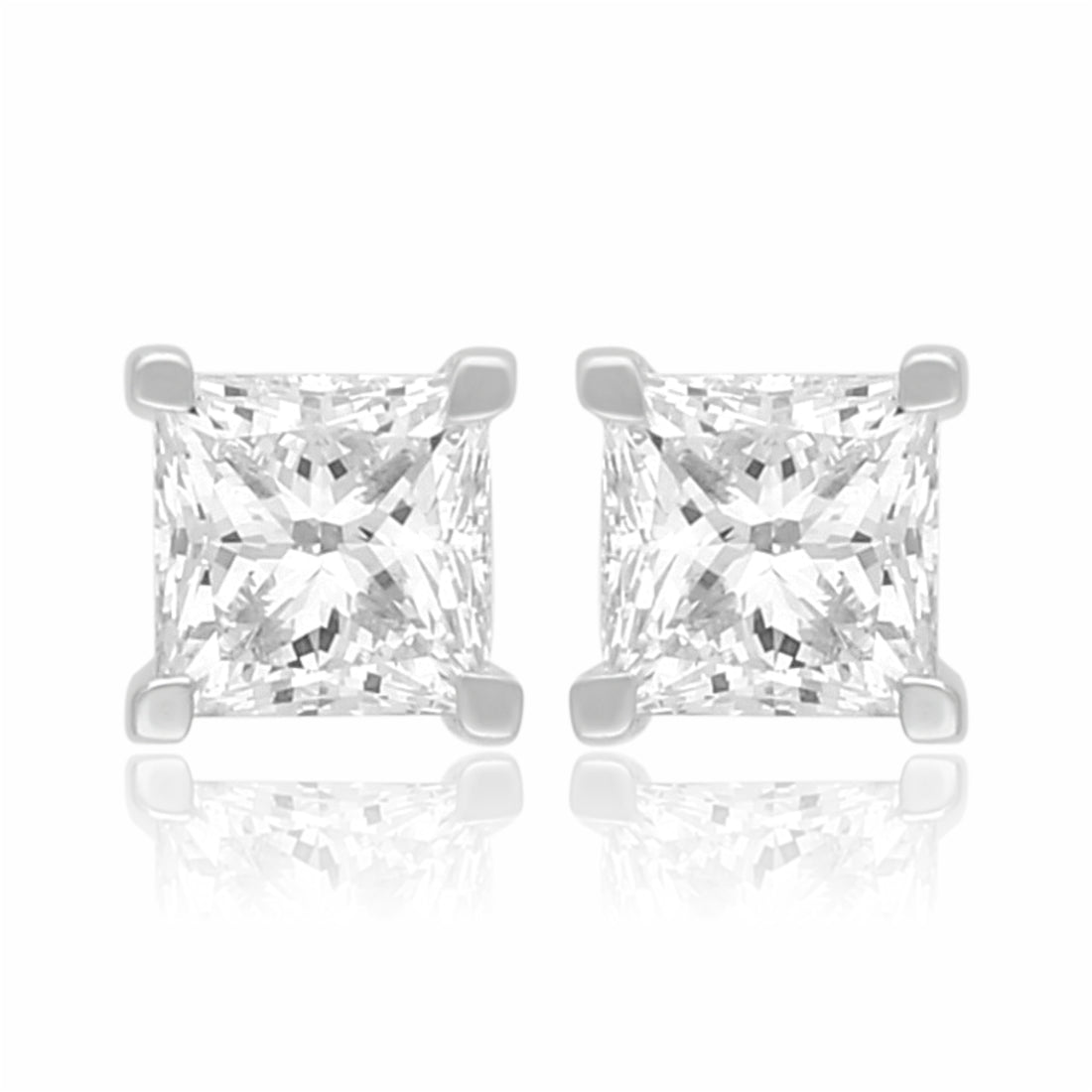 Radiant Vault Solitaire Lab Grown Diamond Earrings