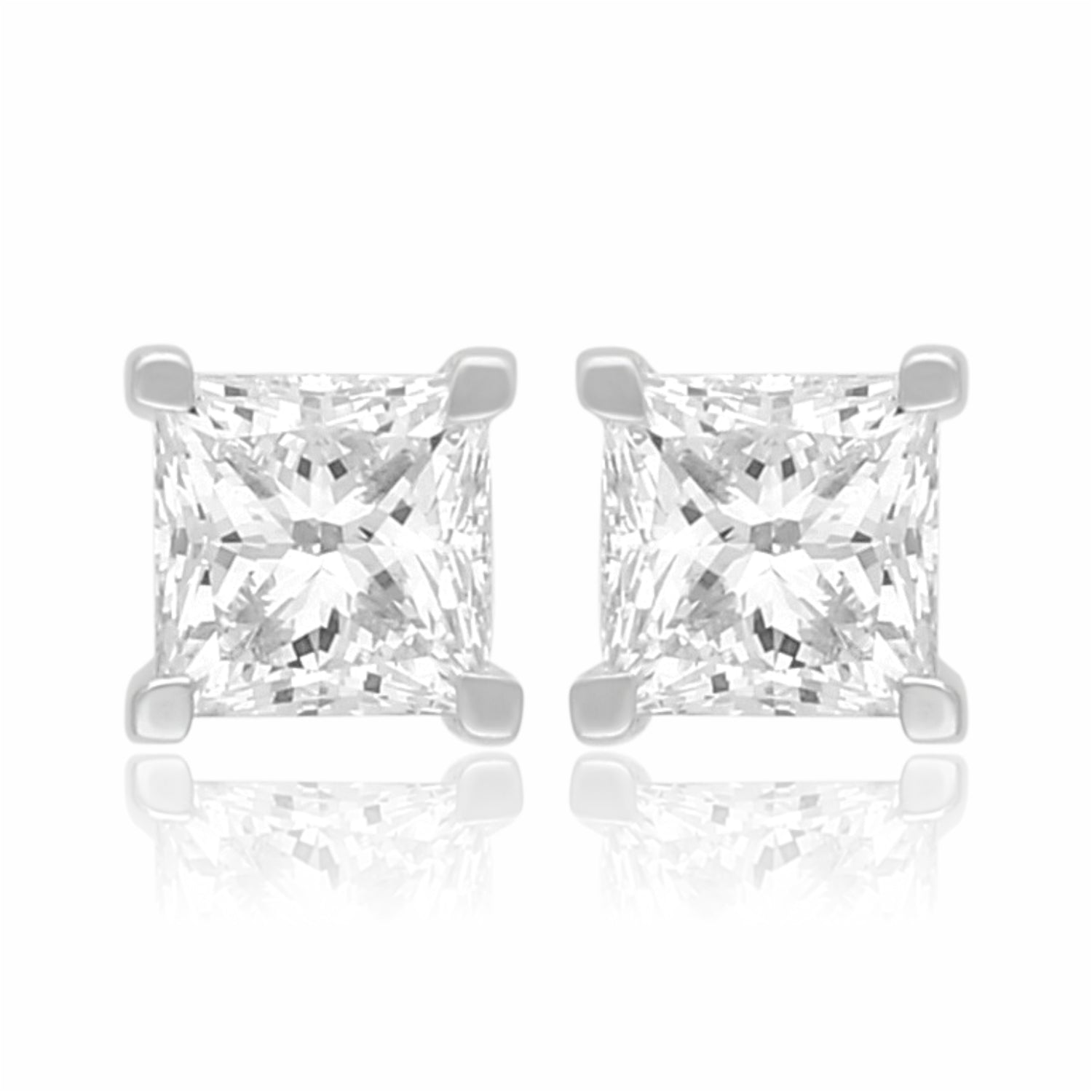 Radiant Vault Solitaire Lab Grown Diamond Earrings