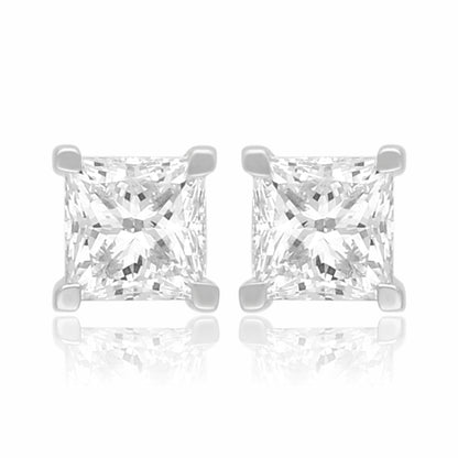 Radiant Vault Solitaire Lab Grown Diamond Earrings