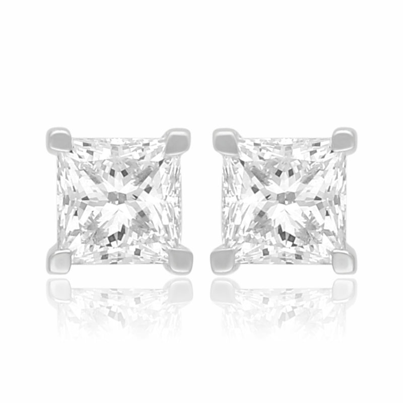 Radiant Vault Solitaire Lab Grown Diamond Earrings