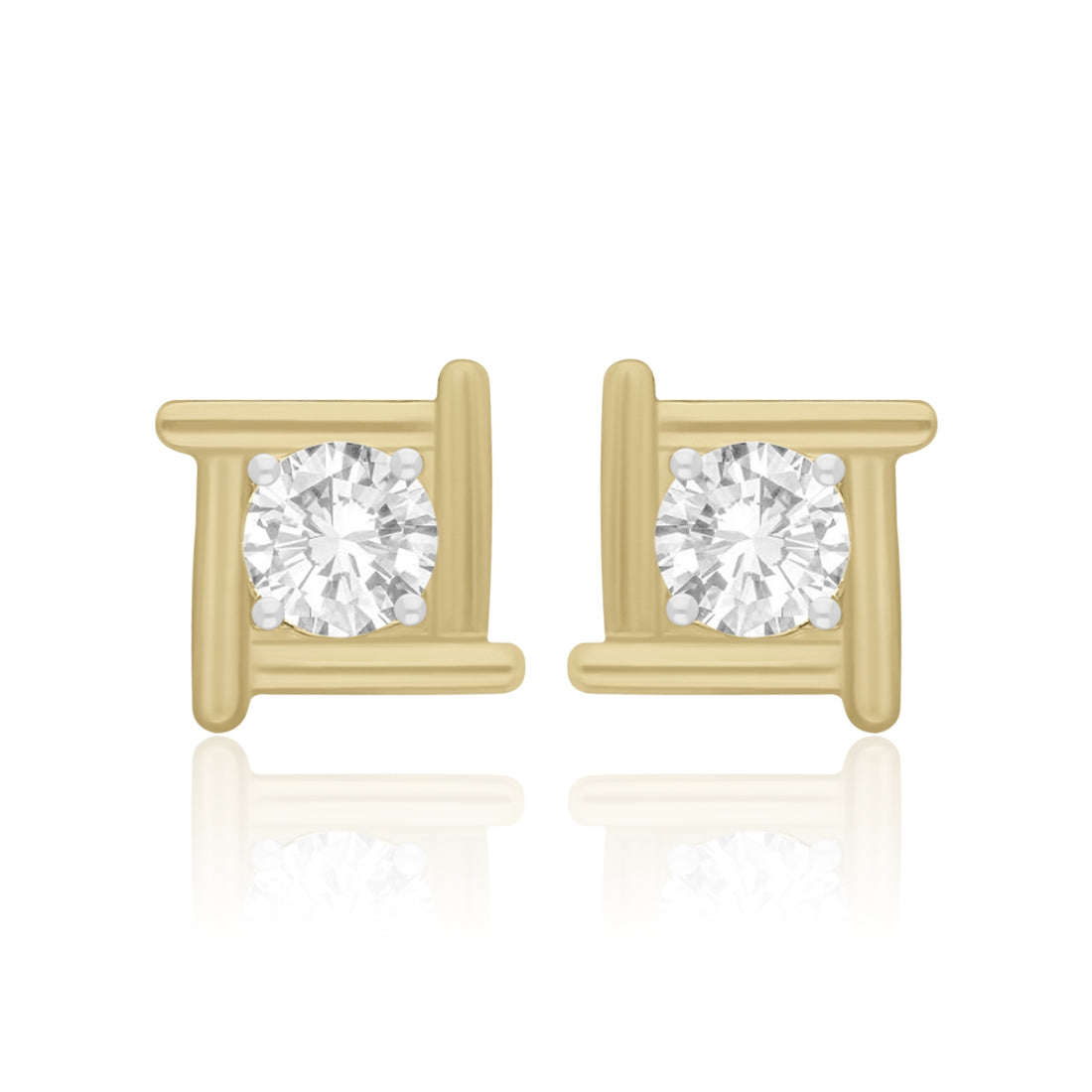 Rectilinear Spark Solitaire Lab Grown Diamond Earrings
