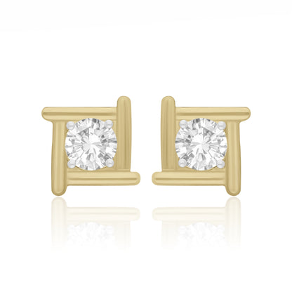 Rectilinear Spark Solitaire Lab Grown Diamond Earrings