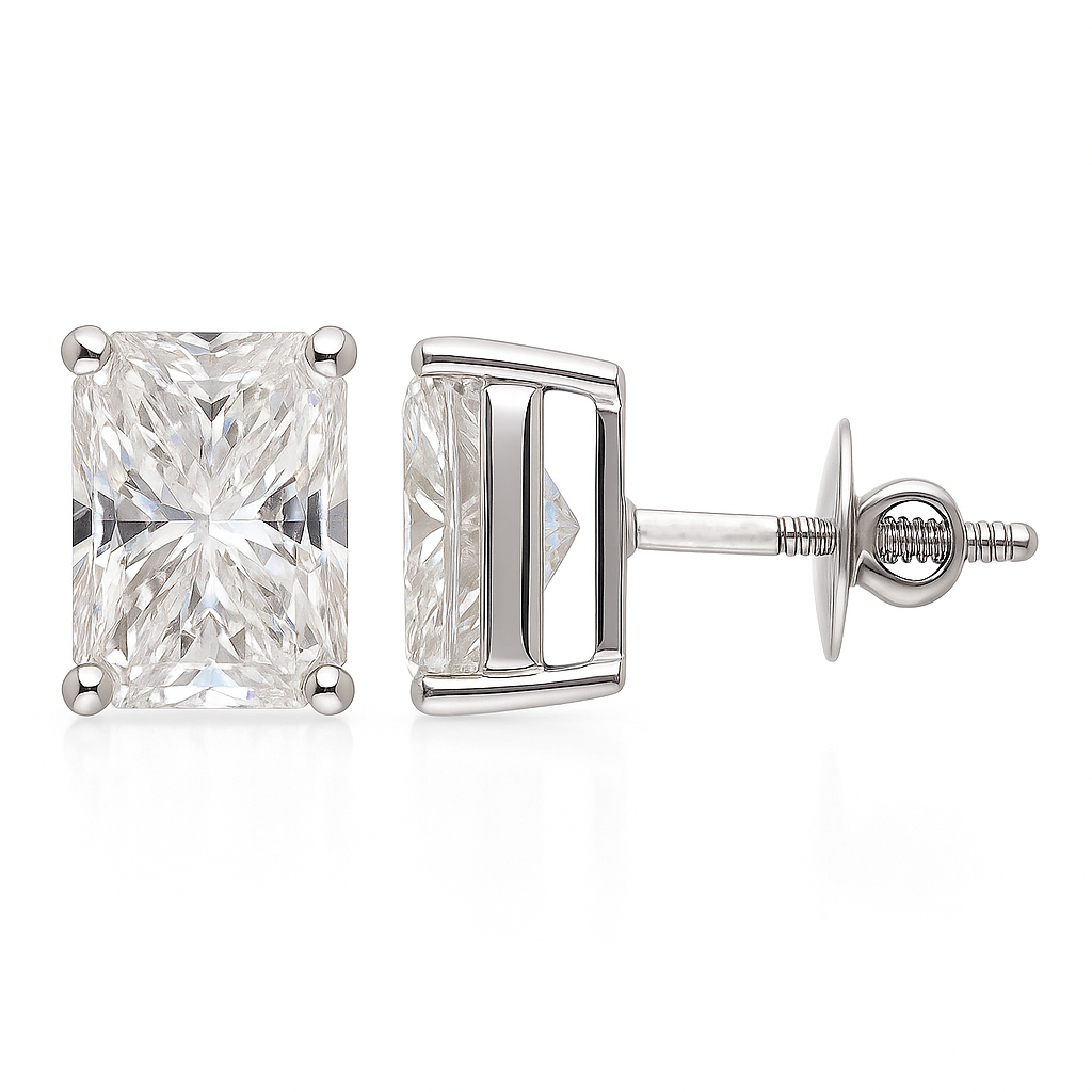 Radiant Icon Solitaire Lab Grown Diamond Earrings
