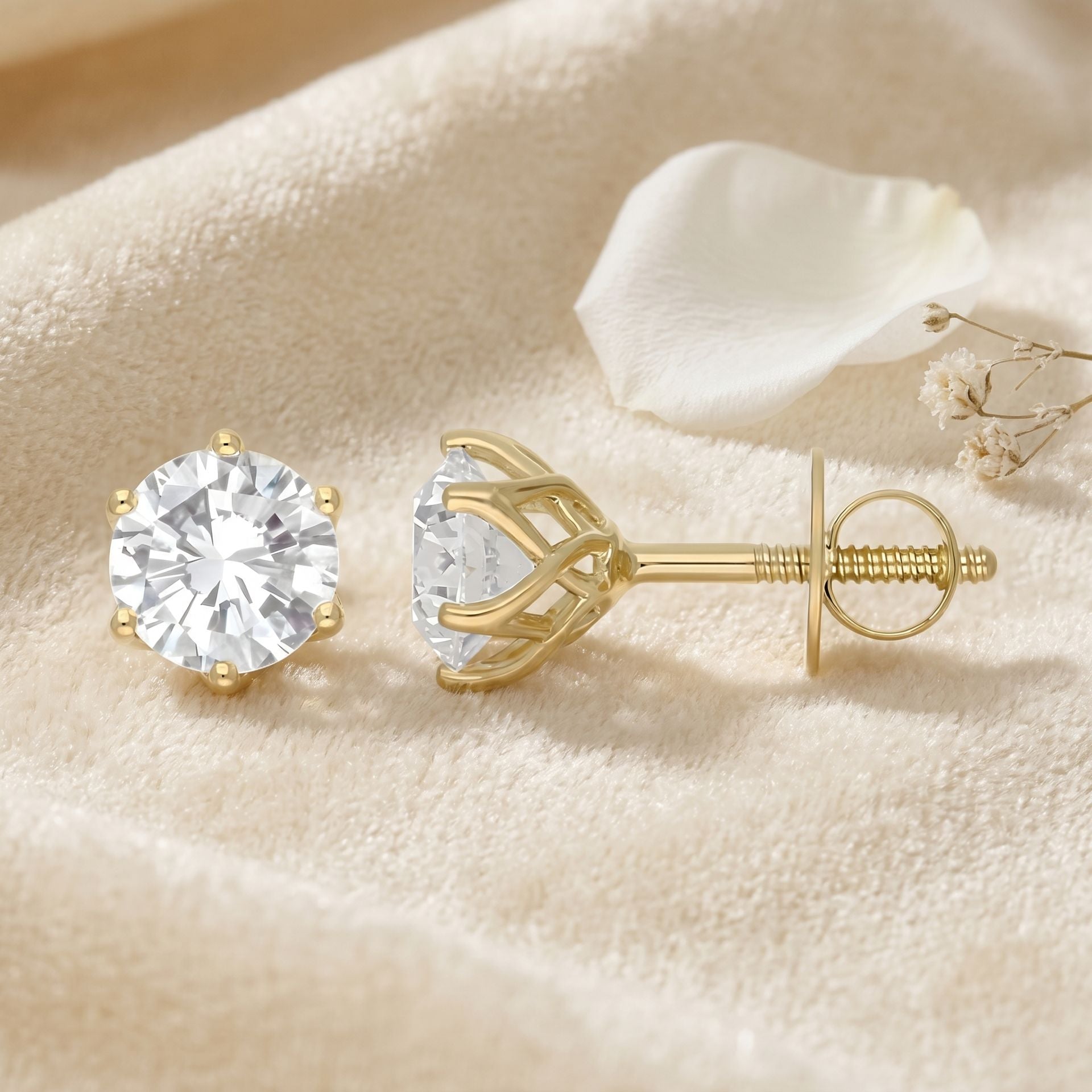 Timeless Ray Solitaire Lab Grown Diamond Earrings