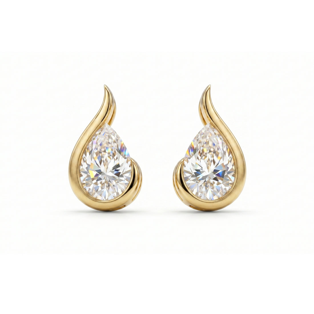 Astraea’s Peak  Solitaire Lab Grown Diamond Earrings