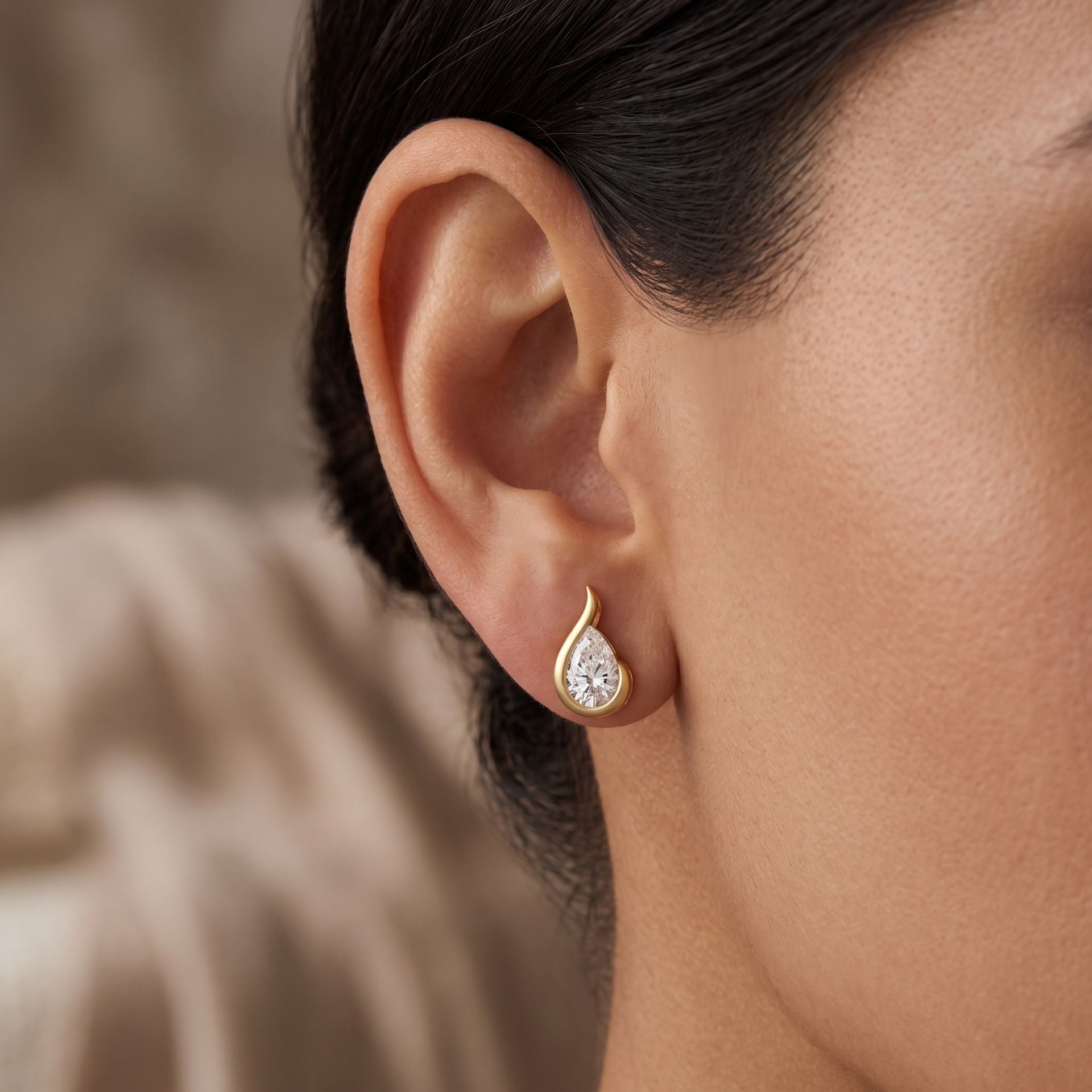 Astraea’s Peak  Solitaire Lab Grown Diamond Earrings