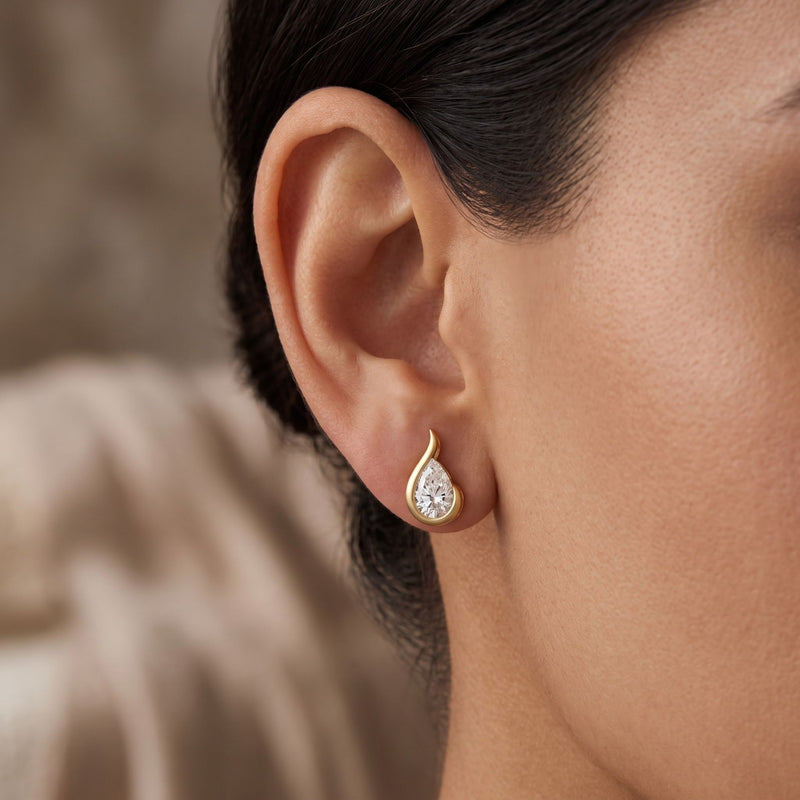Astraea’s Peak  Solitaire Lab Grown Diamond Earrings
