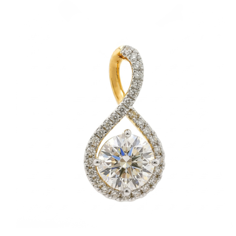 Veyra Halo Solitaire Lab Grown Diamond Pendant