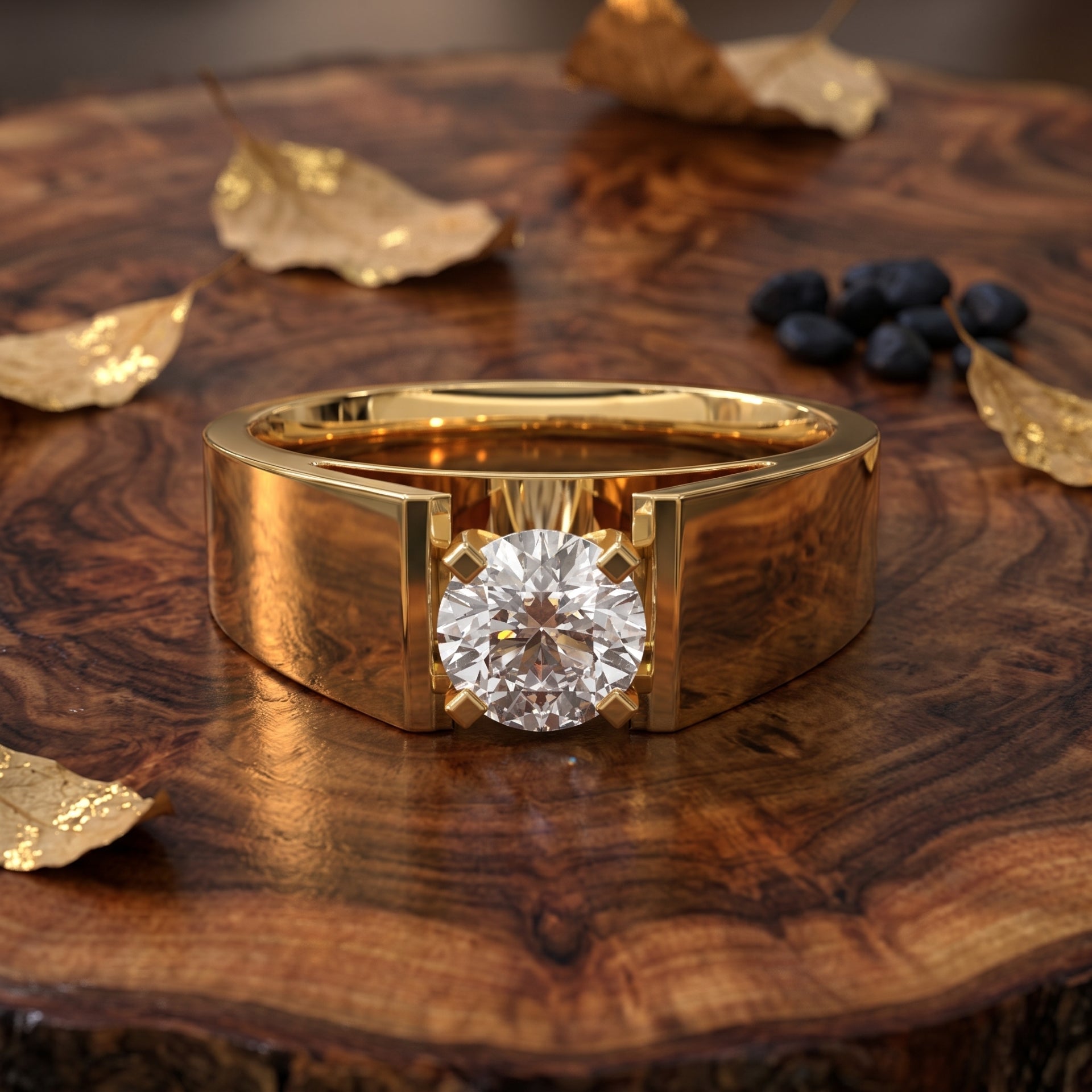 Gents Solitaire Lab Grown Diamond Ring